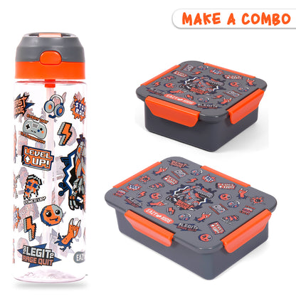 EAZY KIDS Tritan Water Bottle w/Spray, Dinosaur - Grey, 750ml