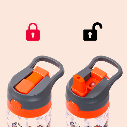 EAZY KIDS Tritan Water Bottle w/Spray, Dinosaur - Grey, 750ml