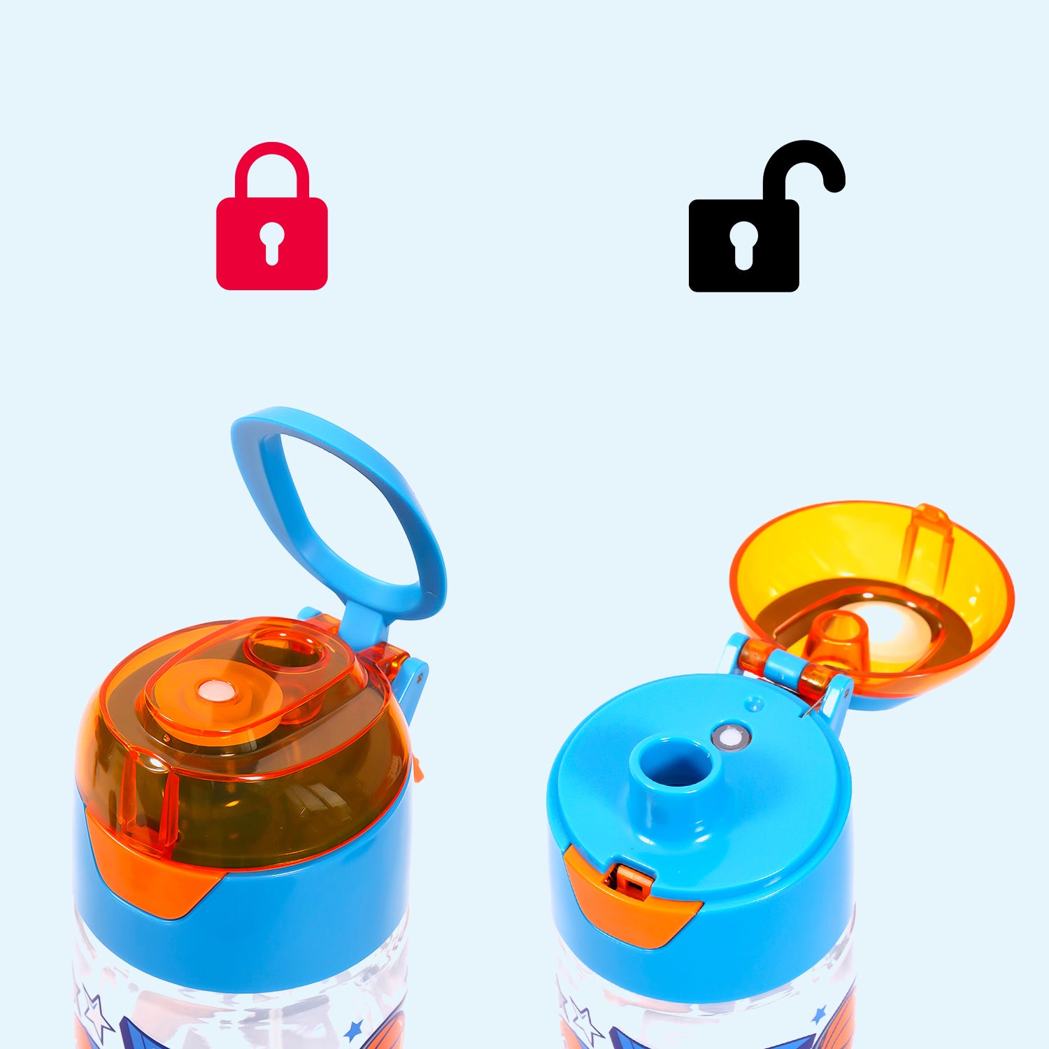 EAZY KIDS Tritan Water Bottle w/Spray, Soccer - Blue, 750ml