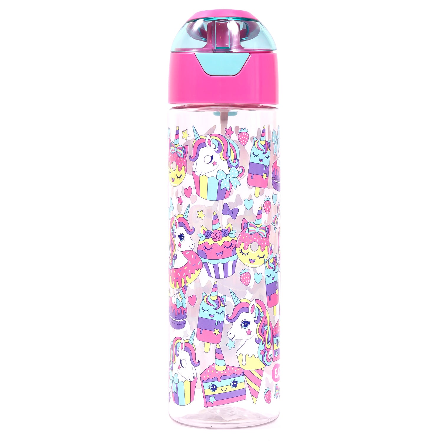 EAZY KIDS Tritan Water Bottle w/Spray, Unicorn Desert - Pink, 750ml