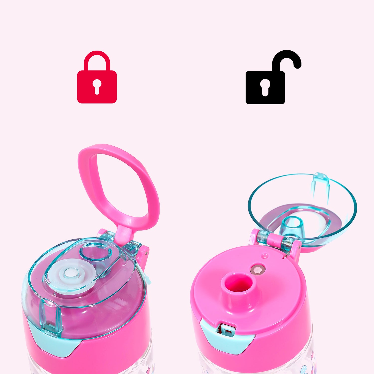 EAZY KIDS Tritan Water Bottle w/Spray, Unicorn Desert - Pink, 750ml