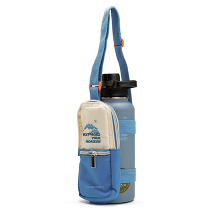 EAZY KIDS - Water Bottle Explorer w/Travel Sling Bag, 950ml Blue