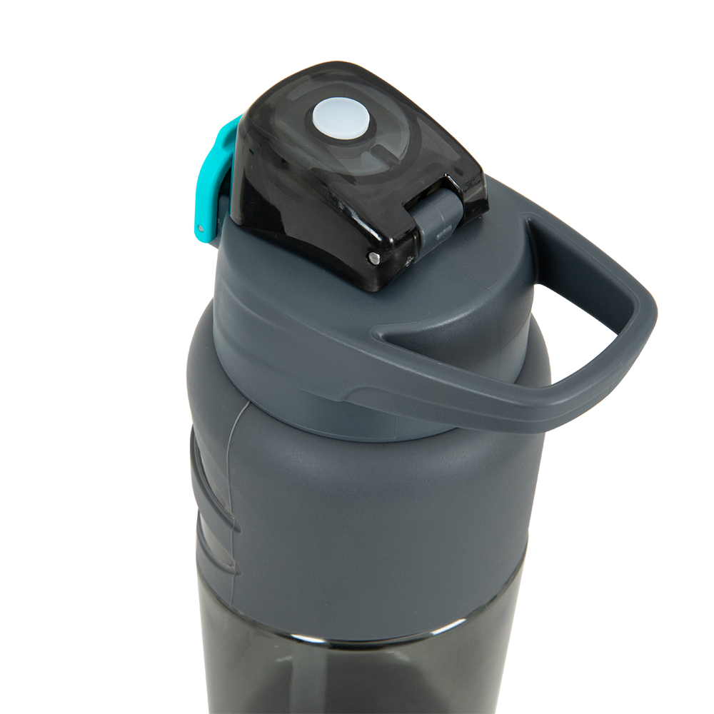 Eazy Kids Flip Top Water Bottle 750ml – BPA Free Spout & Straw Bottle for Kids, Urban Grey