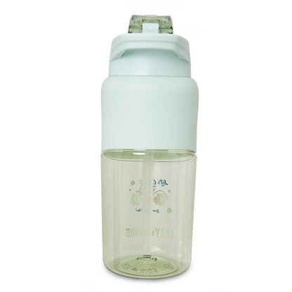 Eazy Kids Flip Top Water Bottle 750ml – BPA Free Spout & Straw Bottle for Kids, Bicycle Mint