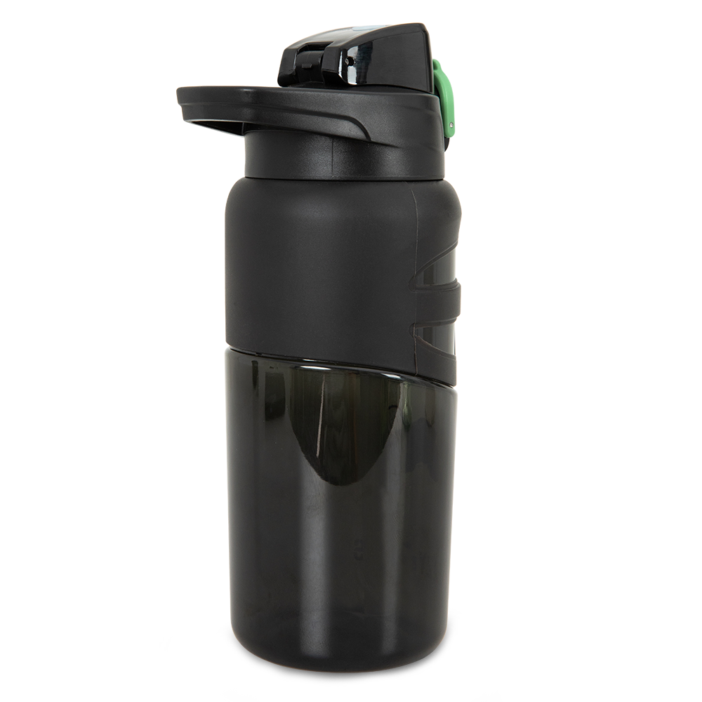 Eazy Kids Personalized Flip Top Water Bottle 750ml – BPA Free Spout & Straw Bottle for Kids, Gamer Black