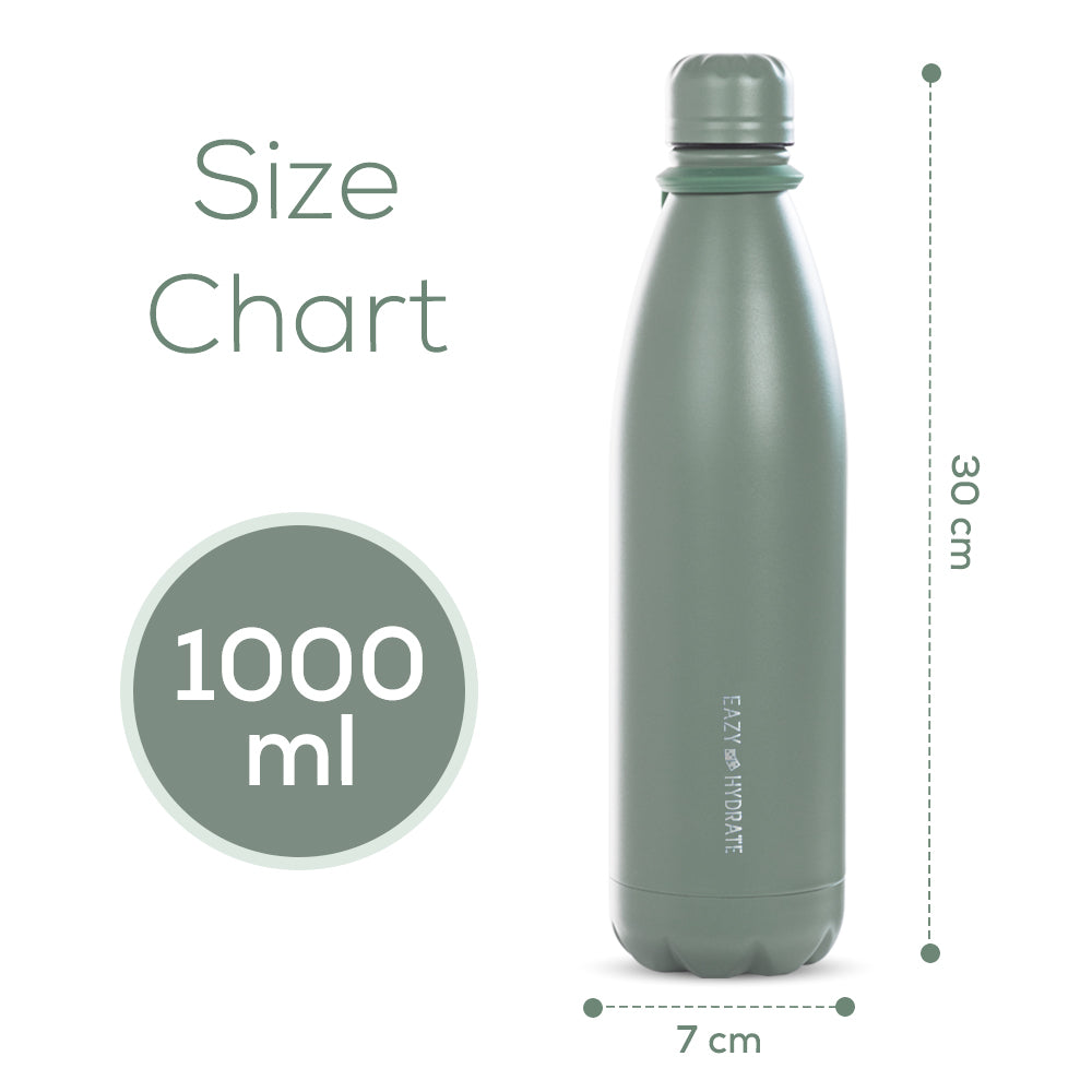 EAZY KIDS Steel Water Bottle, 1L Green