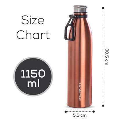 EAZY KIDS Steel Water Bottle, 1150ml Copper