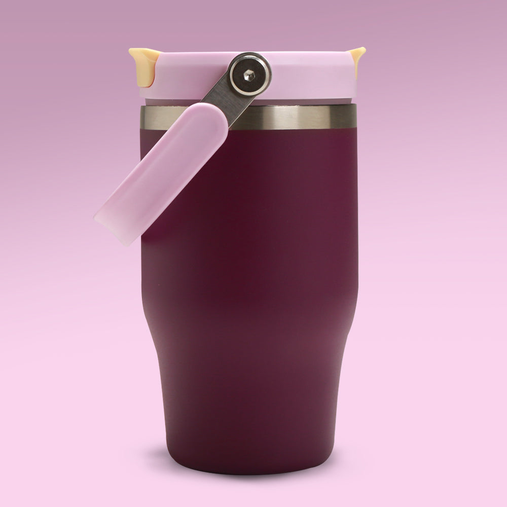 EAZY KIDS Vacuum Insulated Tumbler w/handle, 500ml Purple