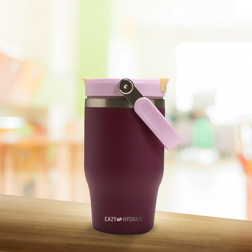 EAZY KIDS Vacuum Insulated Tumbler w/handle, 500ml Purple