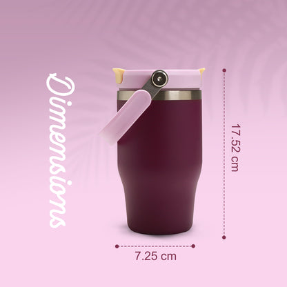 EAZY KIDS Vacuum Insulated Tumbler w/handle, 500ml Purple
