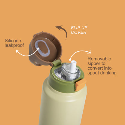 EAZY KIDS Vacuum Insulated Water Bottle Refresh, 950ml Green