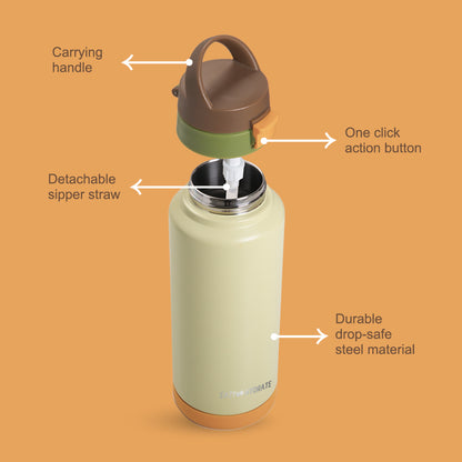 EAZY KIDS Vacuum Insulated Water Bottle Refresh, 950ml Green