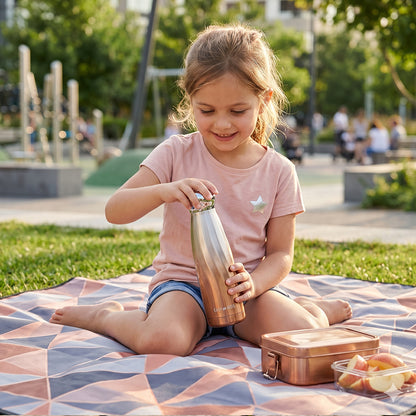 Eazy Kids Double Walled Stainless Steel Water Bottle, 420ml Bronze
