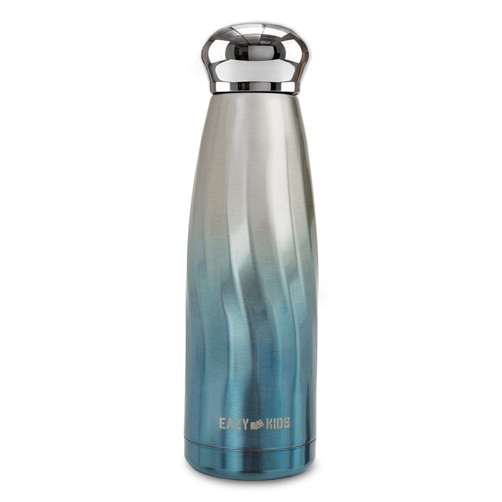 Eazy Kids Double Walled Stainless Steel Water Bottle, 420ml Blue