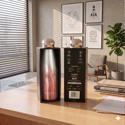 Eazy Kids Double Walled Stainless Steel Water Bottle, 420ml Rose Gold