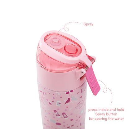 Eazy Kids - Insulated Stainless Steel Water Bottle w/Spray, Life 640ml - Pink