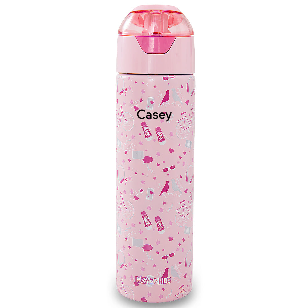 Eazy Kids Personalized - Insulated Stainless Steel Water Bottle w/Spray, Life 640ml - Pink