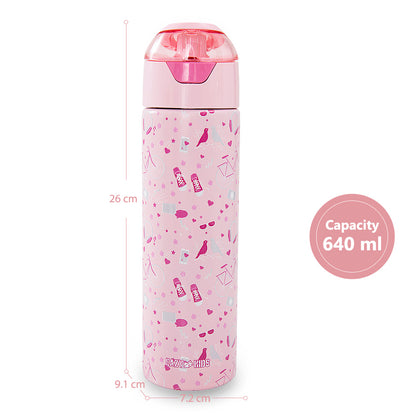 Eazy Kids Personalized - Insulated Stainless Steel Water Bottle w/Spray, Life 640ml - Pink