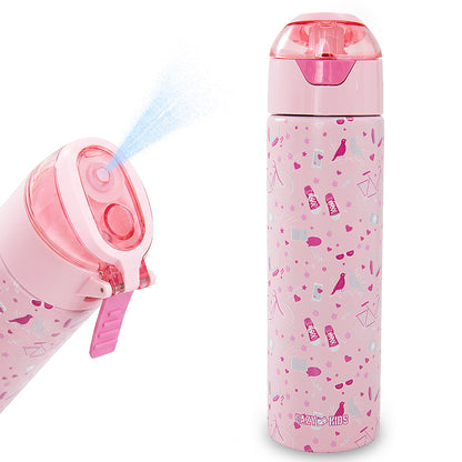 Eazy Kids Personalized - Insulated Stainless Steel Water Bottle w/Spray, Life 640ml - Pink