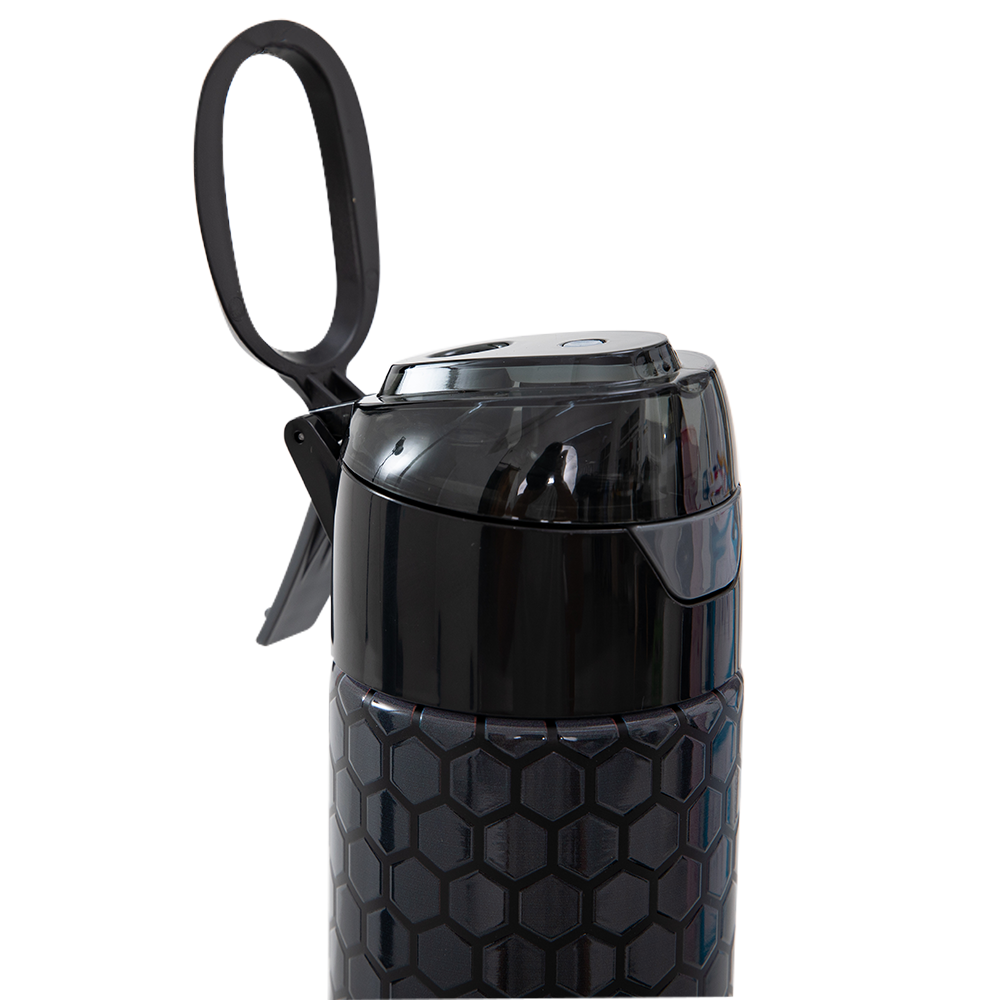 Eazy Kids - Insulated Stainless Steel Water Bottle w/Spray, Football 640ml - Black
