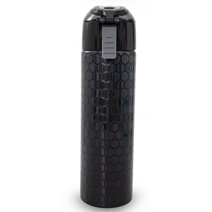 Eazy Kids - Insulated Stainless Steel Water Bottle w/Spray, Football 640ml - Black