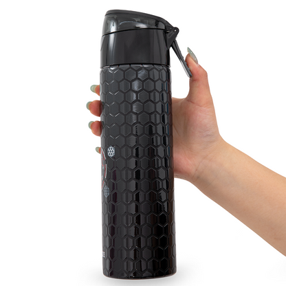 Eazy Kids - Insulated Stainless Steel Water Bottle w/Spray, Football 640ml - Black