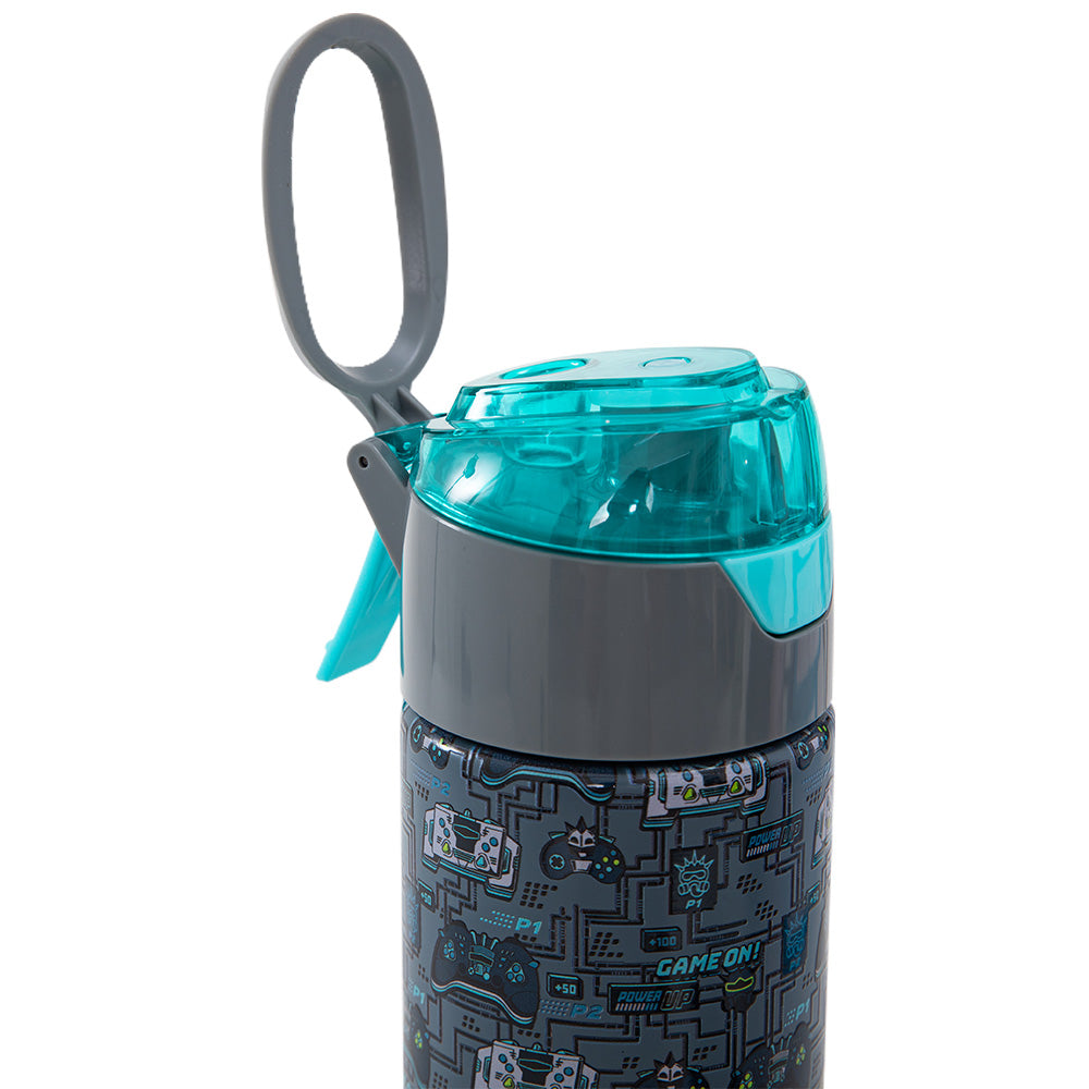 Eazy Kids - Insulated Stainless Steel Water Bottle w/Spray, Gaming 640ml - Grey