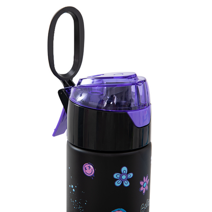Eazy Kids - Insulated Stainless Steel Water Bottle w/Spray, Teddy 640ml - Black