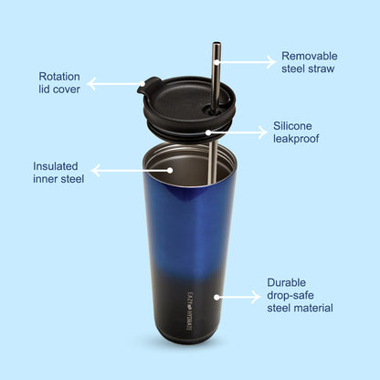 EAZY KIDS Insulated Water Bottle Tumbler, 700ml Blue