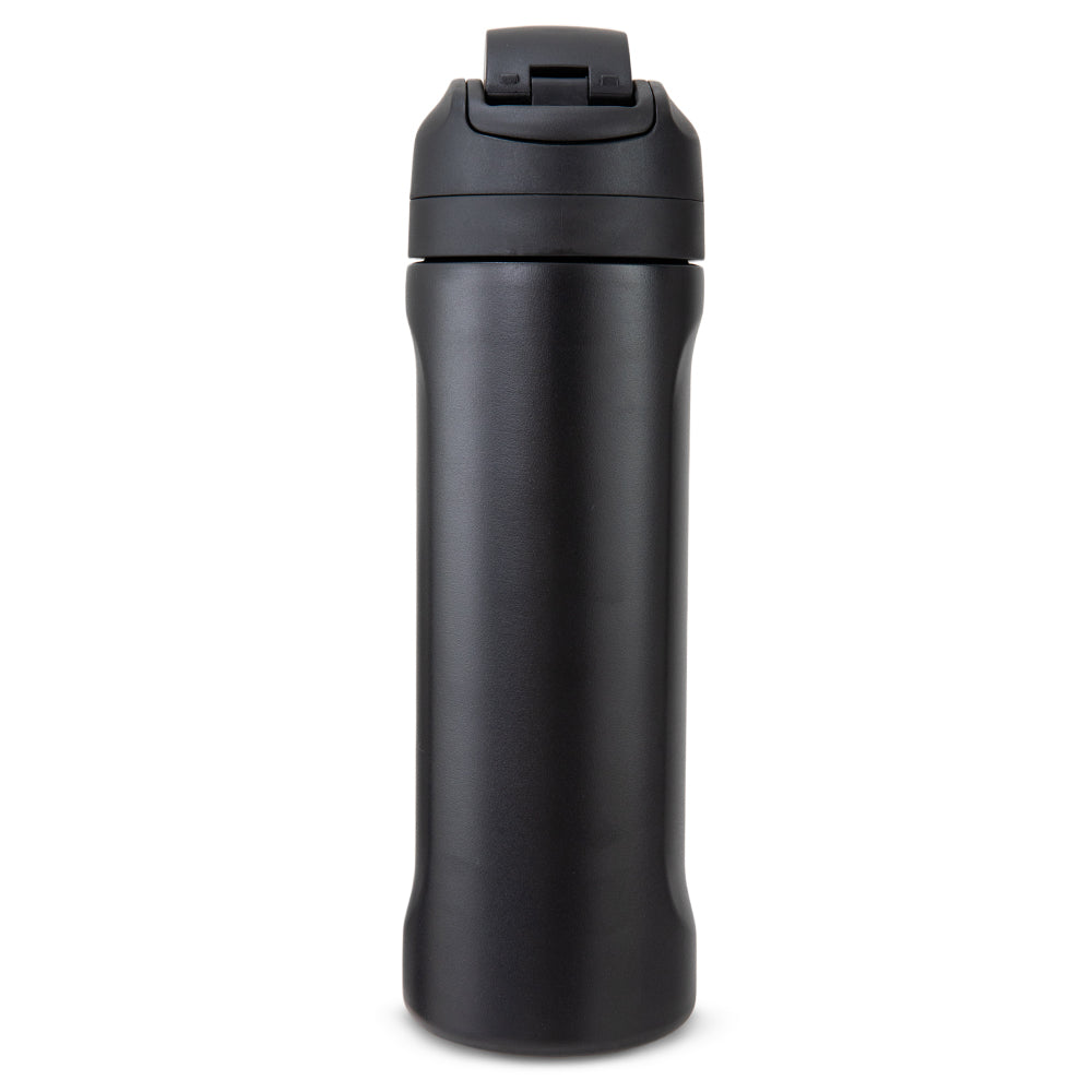 Eazy Kids Stainless Steel Water Bottle w/ Straw and Spout 710mL Black