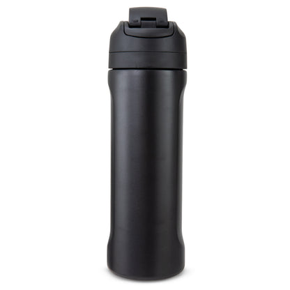 Eazy Kids Stainless Steel Water Bottle w/ Straw and Spout 710mL Black