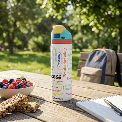 Eazy Kids Stainless Steel Water Bottle w/ Straw and Spout 710mL Success