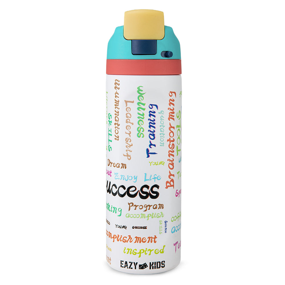 Eazy Kids Stainless Steel Water Bottle w/ Straw and Spout 710mL Success