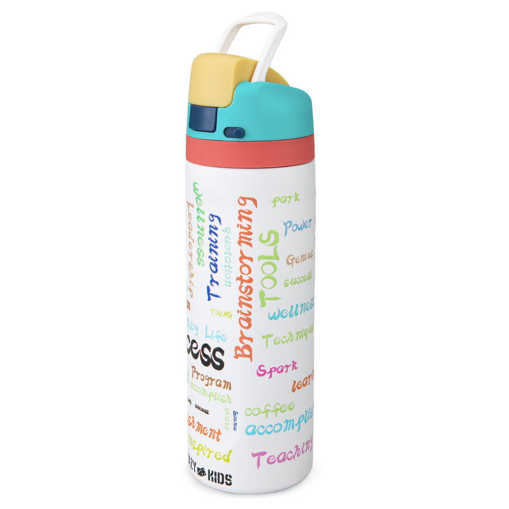 Eazy Kids Stainless Steel Water Bottle w/ Straw and Spout 710mL Success