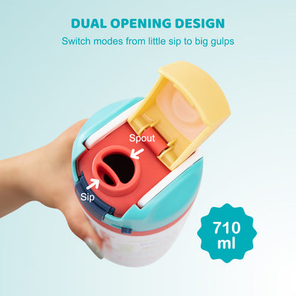 Eazy Kids Personalized Stainless Steel Water Bottle w/ Straw and Spout 710mL Success