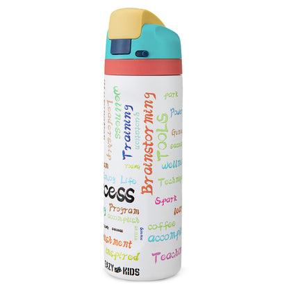 Eazy Kids Personalized Stainless Steel Water Bottle w/ Straw and Spout 710mL Success