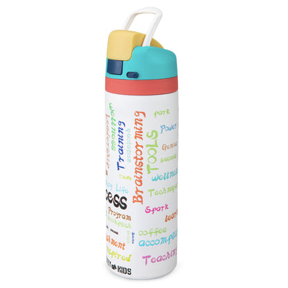 Eazy Kids Personalized Stainless Steel Water Bottle w/ Straw and Spout 710mL Success