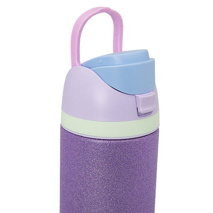 Eazy Kids Glitter Stainless Steel Water Bottle 720ml – Double Wall Insulated, Spout Lid, Leakproof - Purple