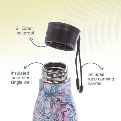 EAZY KIDS Steel Water Bottle, 760ml Floral