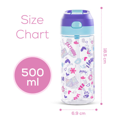 EAZY KIDS -Tritan Water Bottle W/Spray 500ml - Purple