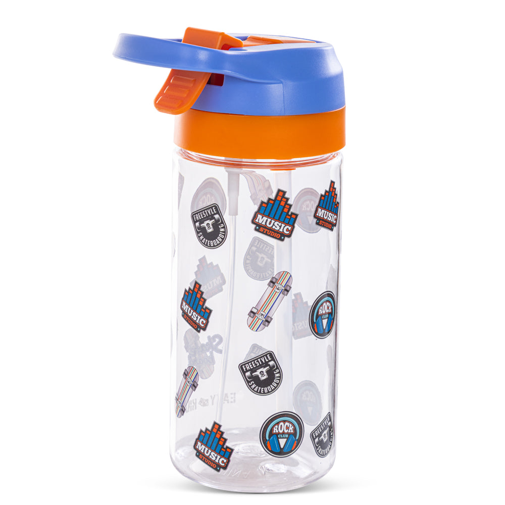 EAZY KIDS -Skater Tritan Water Bottle W/Spray 500ml - Blue