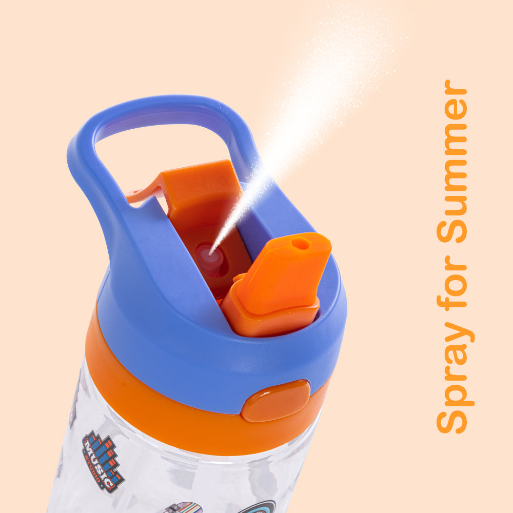 EAZY KIDS -Skater Tritan Water Bottle W/Spray 500ml - Blue
