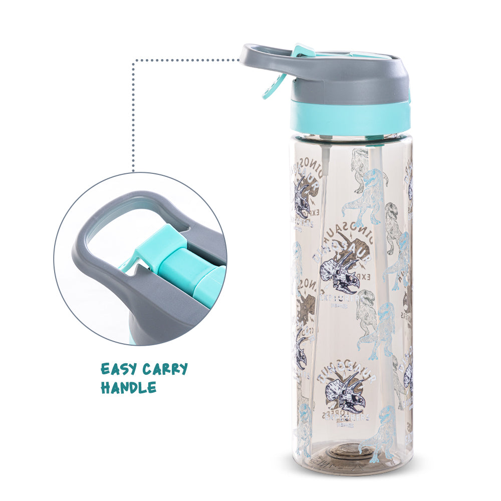 EAZY KIDS -Dinosaur Tritan Water Bottle W/Spray 750ml - Grey