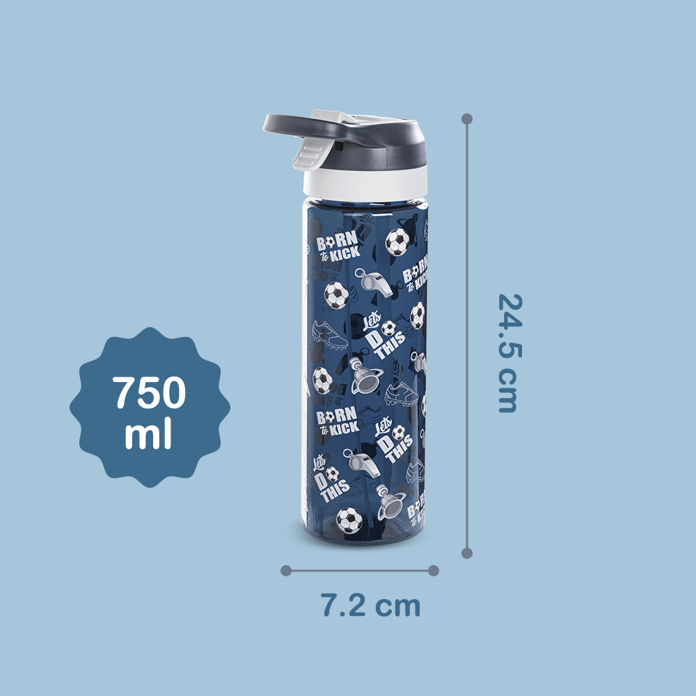 EAZY KIDS -Football Tritan Water Bottle W/Spray 750ml - Blue