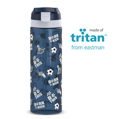 EAZY KIDS -Football Tritan Water Bottle W/Spray 750ml - Blue