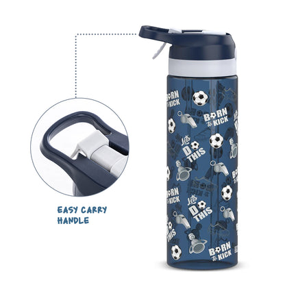 EAZY KIDS -Football Tritan Water Bottle W/Spray 750ml - Blue