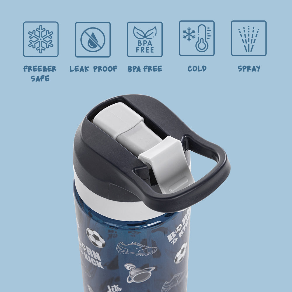 EAZY KIDS -Football Tritan Water Bottle W/Spray 750ml - Blue
