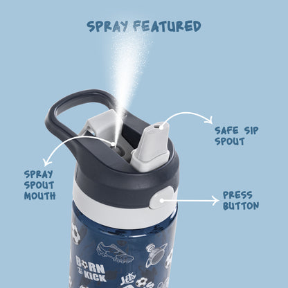 EAZY KIDS -Football Tritan Water Bottle W/Spray 750ml - Blue