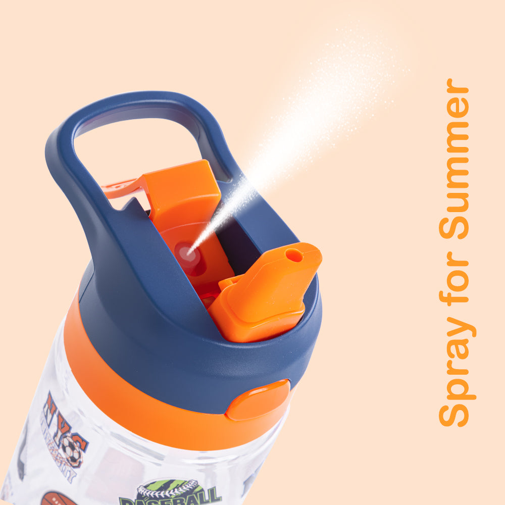EAZY KIDS -Basket Ball Tritan Water Bottle W/Spray 750ml - Blue