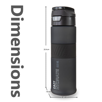Eazy Kids Personalized Tritan Water Bottle 850ml with Spout Lid & Handle - Phantom Black